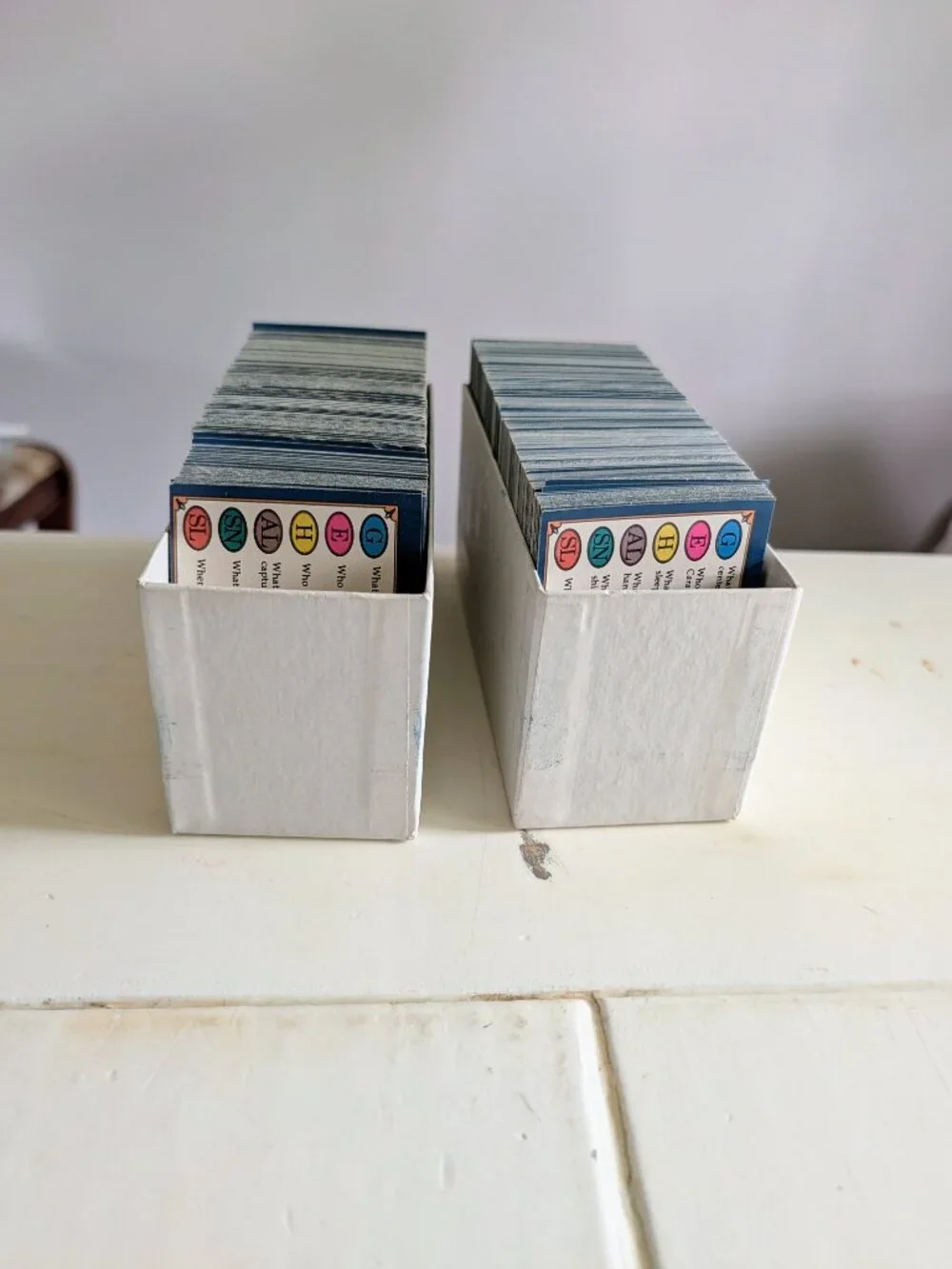 VTG Lot of 2 1981 Trivial Pursuit Genus Edition Replacement Card Sets Blue Box